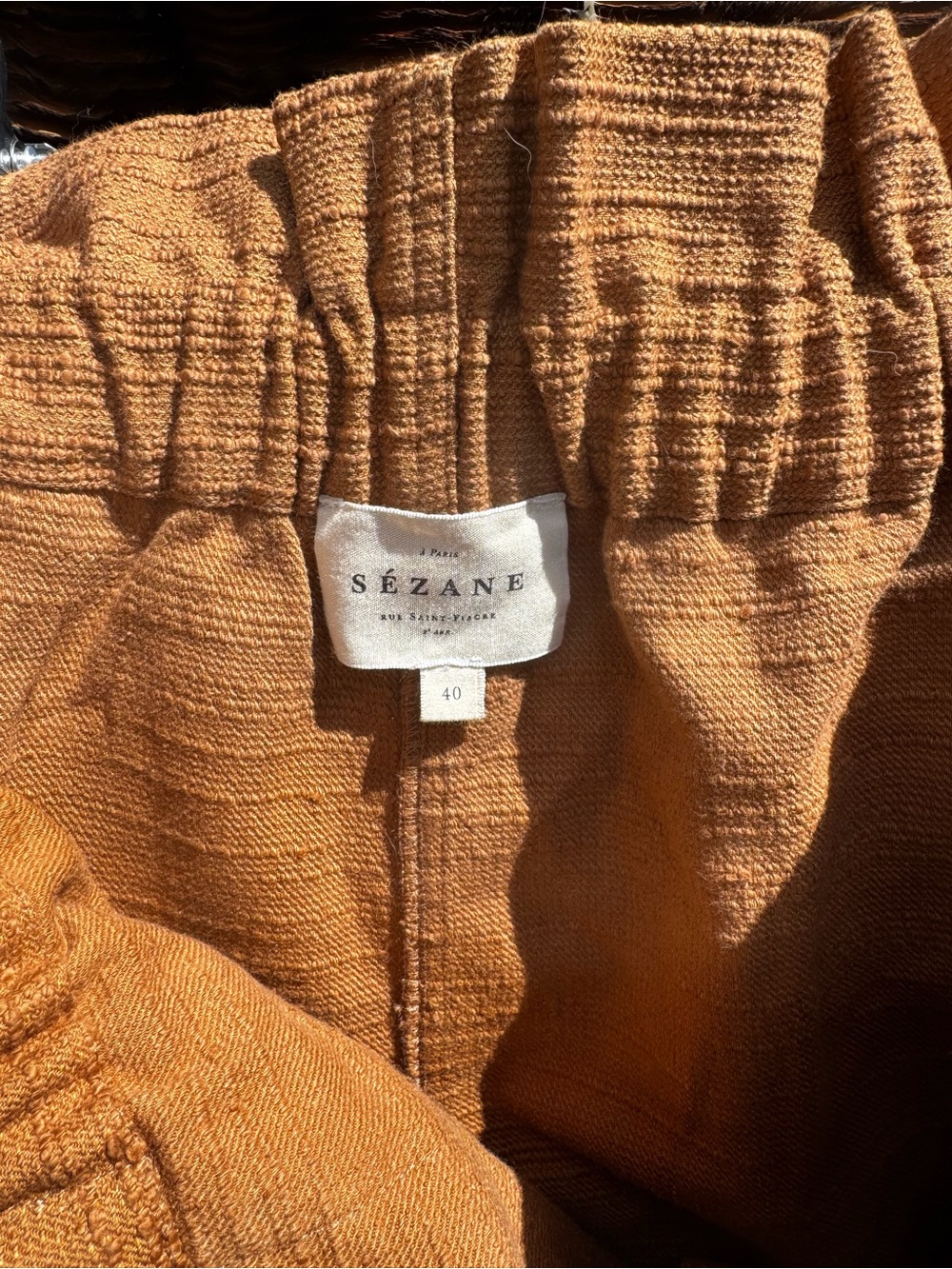 Sezane Wide-Leg Drawstring Pants in Rust - Picture 3 of 3